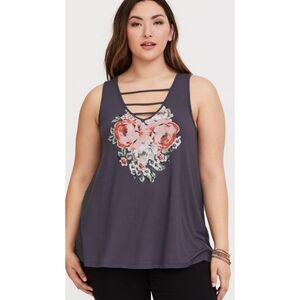 Torrid Super Soft Knit Strappy tank Gray Size 2X